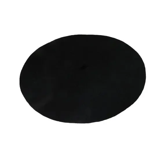 1990s Vintage Black Beret Hat - Picture 2 of 4